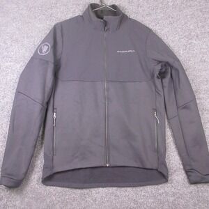 Endura SingleTrack Jacket Mens Medium Black FZ Thermal LS Softshell Cycling